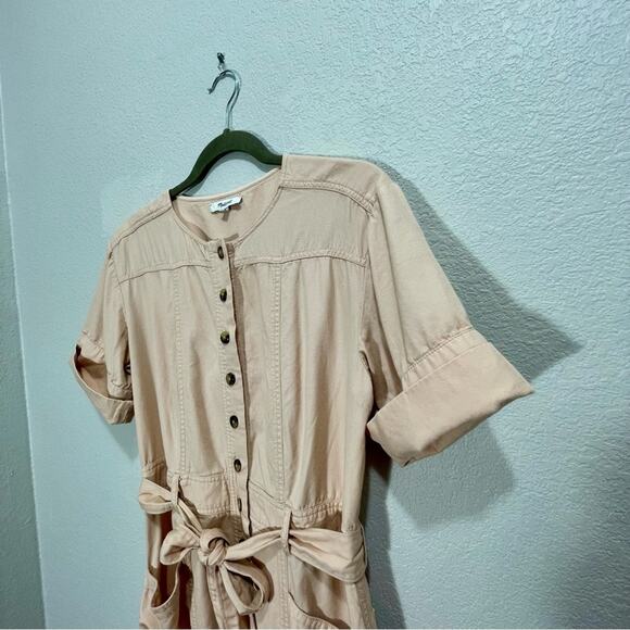 Madewell Top-Stitched Coverall Jumpsuit in Bashful Blush Pink Size 4 - Picture 10 of 15
